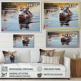 thumbnail image 4 of Designart "Hippo Pastoral Hippopotamus Mighty wall decor" Animals Floater Framed Wall Decor, 4 of 7