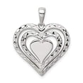thumbnail image 3 of Sterling Silver Diamond Cut Heart Pendant, 3 of 5