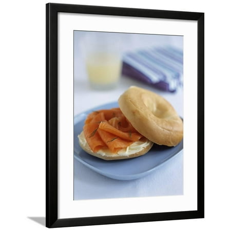 Smoked Salmon Bagel Framed Print Wall Art By Veronique (Best Way To Smoke Salmon At Home)