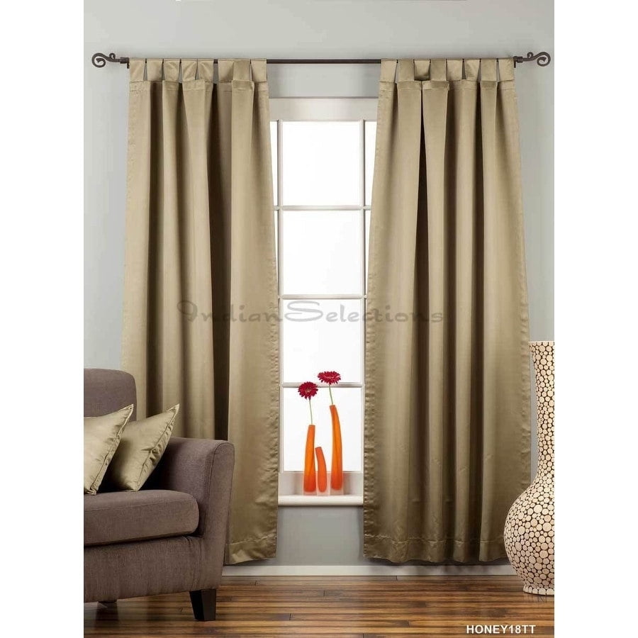 Indian Selections Olive Green Tab Top 90 Blackout Curtain Drape