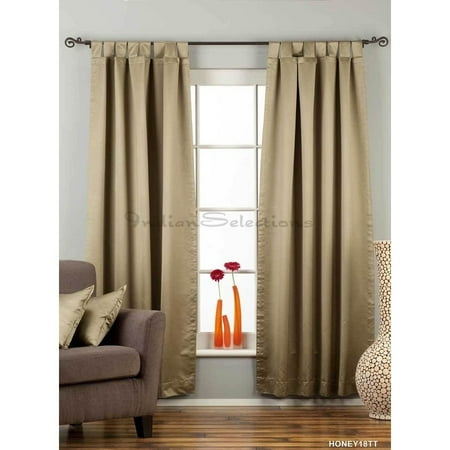 Indian Selections Olive Green Tab Top 90 Blackout Curtain