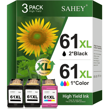 61XL Ink Cartridges Compatible for HP 61 Ink for Envy 4500 5530 4502 Deskjet 1000 2540 Officejet 4635 4630 Printer(2Black, 1 Tri-Color, 3pack)