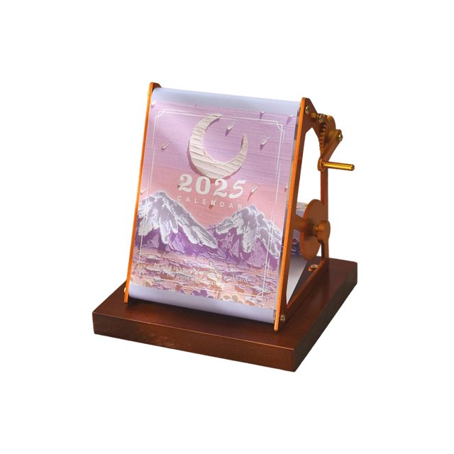 Calendario de Escritorio 2025 Strade Fareast Limited Mecánico con Manivela Violeta