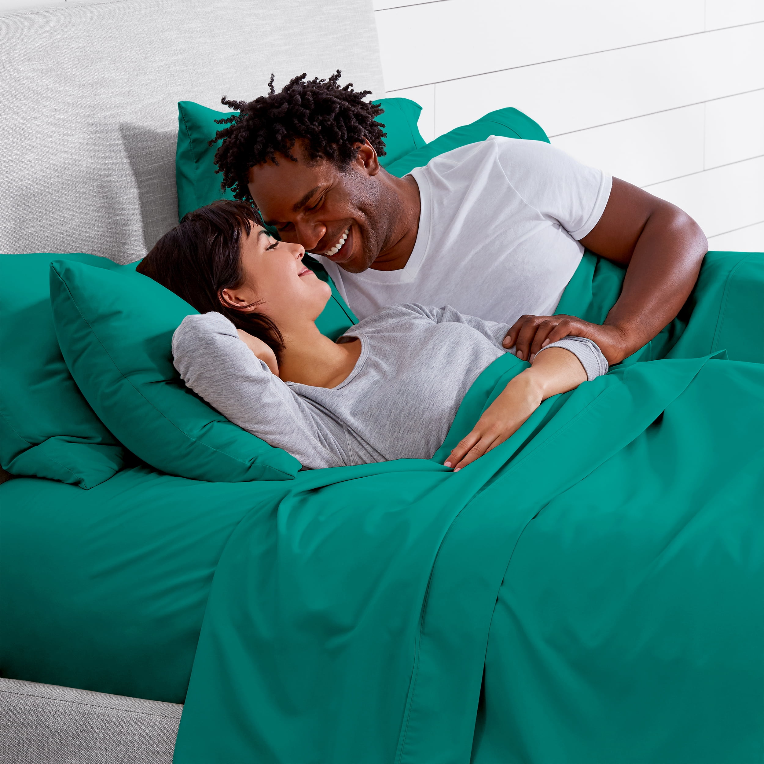 Bare Home 6 Piece Sheet Set, Microfiber, 2 Extra Pillowcases, King, Emerald
