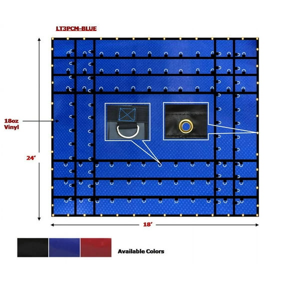 Mytee Products Heavy Duty 18oz Steel Tarp 24 x 18 (24' x 18' - Blue)