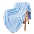 thumbnail image 6 of Exclusivo Mezcla Waffle Textured Extra Large Fleece Blanket, Super Soft and Warm Throw Blanket for Couch, Sofa and Bed (Light Blue, 50"x70")-Cozy, Fuzzy and Lightweight, 6 of 9