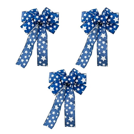 

Hangs Independence Day Decor Large Patriotic Wreath Red Blue Stars Stripes Bunting Bow Indoor And Outdoor Hanging Decoration