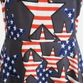 thumbnail image 6 of OAVQHLG3B Womens Dresses Sun Dresses Women Summer Casual 4th of July Outfits American flag Casual Stripe Printing Zippers O-Neck Short Sleeve Dress, 6 of 9