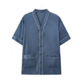 thumbnail image 3 of KyCheLot Men's 2 Piece Pajama Sets Comfy Loose Button down Short Sleeve Shirts and Elastic Waist Pants, 3 of 6