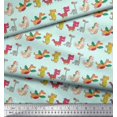 thumbnail image 2 of Soimoi Poly Georgette Fabric Stripe & Dinosaur Kids Print Fabric by The Yard 52 Inch Wide, 2 of 3