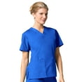 thumbnail image 2 of Maevn CORE Women's Classic V-Neck Solid Scrub Top & Full Elastic Band Cargo Scrub Pant Set [XXS - 3XL], 2 of 5