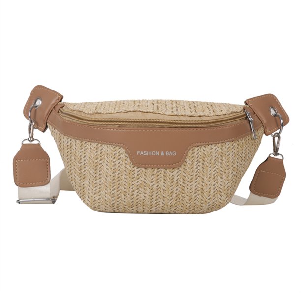 Bolsa bandolera de mujer Bolsa de mano de paja de verano para regalo de cumpleaños (Caqui) Tmvgtek Para Estrenar