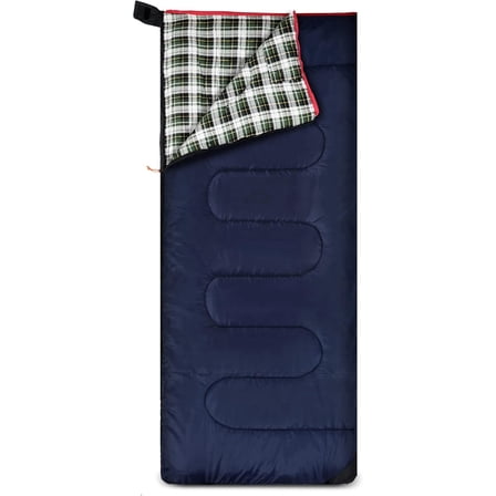 REDCAMP Cotton Flannel Sleeping Bag for Camping Backpacking, Adults Cold Weather Envelope Sleeping Bags with 2lbs Filling