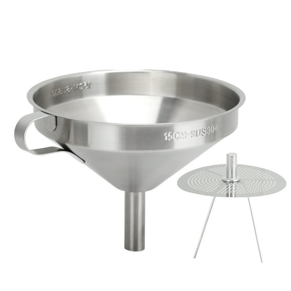 Stainless Steel Kitchen Funnel with Filter 304 Food Grade Funnel for Liquids and Dry Ingredients