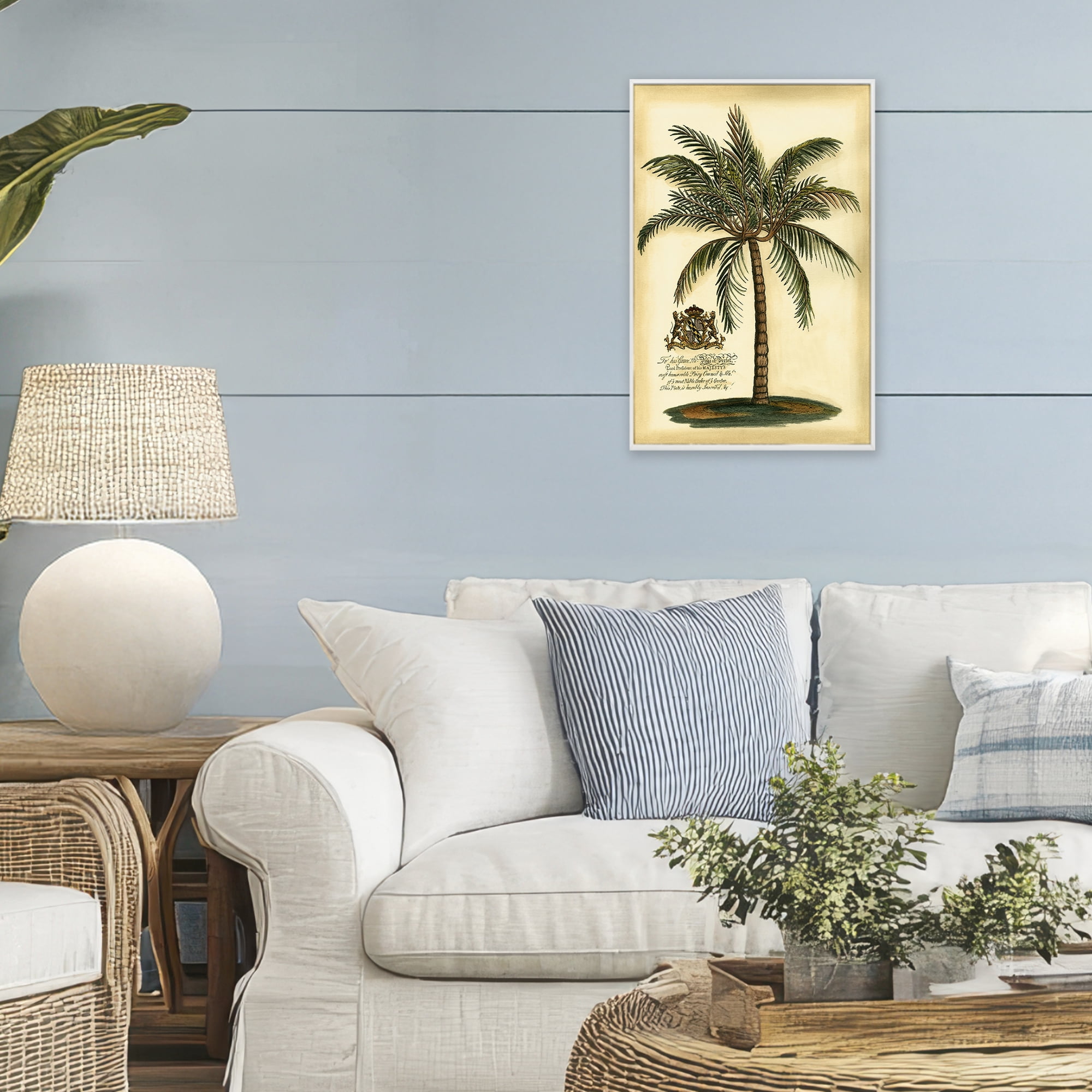 Stupell Industries British Colonial Palm White Framed Giclee Art, design by Vision Studio
