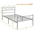 thumbnail image 2 of REKHH Twin Metal Platform Bed Frame Mattress Foundation with Headboard and Footboard No Box Spring Needed Under Bed Storage Steel Slats Black, 2 of 5