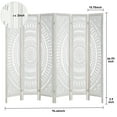 thumbnail image 5 of Ecomex 6 Panel Room Divider, Wood Carved Folding Privacy Screen, 96"W x 67"H,White, 5 of 7