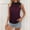 Wine, variant on ZZwxWA Women's Sleeveless Tank Tops Mock Neck Lace Floral Patchwork Pleated Casual Loose Blouses Shirts