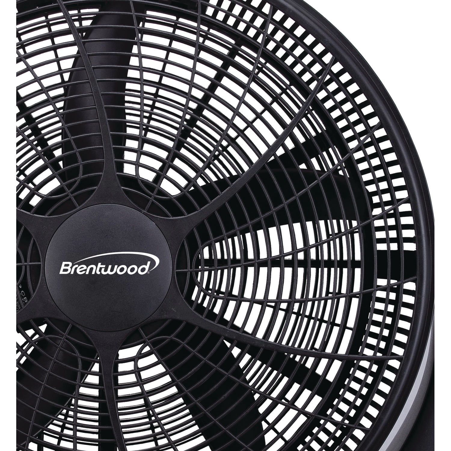 Brentwood Kool Zone 20-In. 3-Speed High-Velocity Air-Circulator Floor Fan, Black, F-20BKRPT