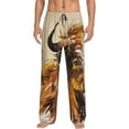 thumbnail image 2 of Goofa Yak Printed Soft Pajama Pants for Men, Wide Leg Comfy Casual Lounge Yoga Pants-, 2 of 9