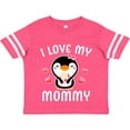 thumbnail image 3 of Inktastic I Love My Mommy with Cute Penguin and Hearts Girls Toddler T-Shirt, 3 of 5