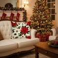 thumbnail image 2 of Christmas Poinsettias Couch Pillow Covers, Throw Pillows Bed Decorative Pillow Cases Decorative Pillows for Couch 17.71x17.71in Bedroom Living Room, 2 of 6