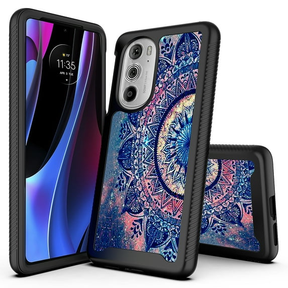 Motorola Edge Plus 5G UW Case, Motorola Edge Plus 2022 Case, Rosebono Hybrid Graphic Design Pattern Cover Case For Motorola Edge Plus 2022 (Mandala)