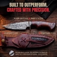thumbnail image 4 of Predator Hunter - Patented Handmade Damascus Steel Fixed Blade Hunting Knife 10" Walnut Wood Handle & Leather Sheath Bushcraft Outdoor Skinning Survival Collector Men Gifts, 4 of 6