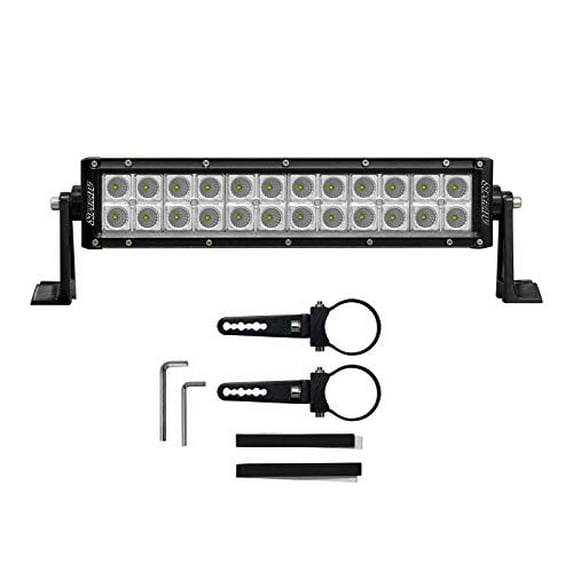 SuperATV 12" LED Combination Spot/Flood Light Bar for Polaris RZR 800 / 900 / 1000 / XP Turbo | Includes Rocker Switch and Wiring Harness | 1.75" Cage Bracket Kit|LB3-12-ATC-1.75-K