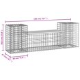 thumbnail image 4 of vidaXL Garden Bench Gabion Design 183x41x60.5 cm Solid Wood Douglas, 4 of 5