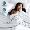 thumbnail image 4 of Bare Home Luxury Bed Sheet Set - Premium 1800 Collection - 6 Piece - Split Head Flex King, White, 4 of 9