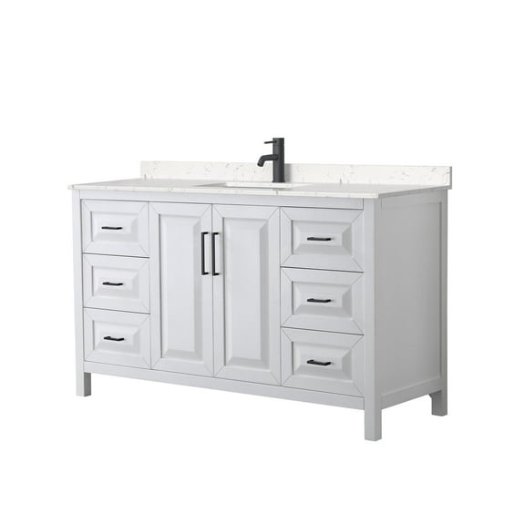 Wyndham Collection WCV252560SWBC2UNSMXX Daria 60" Free Standing Single Basin Vanity Set -