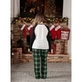 thumbnail image 6 of PatPat Family Christmas Pajamas Matching Pajamas for Couples 2 Piece Sets for Women Long Sleeve Top & Plaid Pajama Pants with Socks Holiday Loungewear PJs for Baby Kids Adult,Women M, 6 of 17