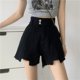 thumbnail image 1 of Pantalones cortos de cintura alta para mujer, de verano, combinables, para fiesta, elegantes, con botones, a la moda, sencillos, estilo coreano, elegantes, sexys y cómodos., 1 of 6