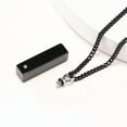 thumbnail image 4 of Vnox Urn Necklace for Ashes, Rhinestone Vertical Bar Cremation Keepsakes Necklace for Ashes, Black Stainless Steel Urn Jewelry for Men, 4 of 7