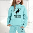 thumbnail image 2 of shqvo Just A Girl Who Loves Fall Long Sleeve Shirt Girls Hoodie Outfits 2pc Set Kids Hooded Sweatshirt with Sweatpant Comfy Casual Outfit Loungewear Horse Gifts for Girls 8-12, 2 of 4