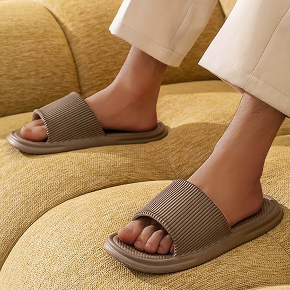 Slide Sandals For Men And Women Summer Lightweight Indoor Outdoor House Slippers Casual Bathroom Pool Shower Shoes Everyday Comfort Slides Vacation Lounge Comfort Coffee 8
