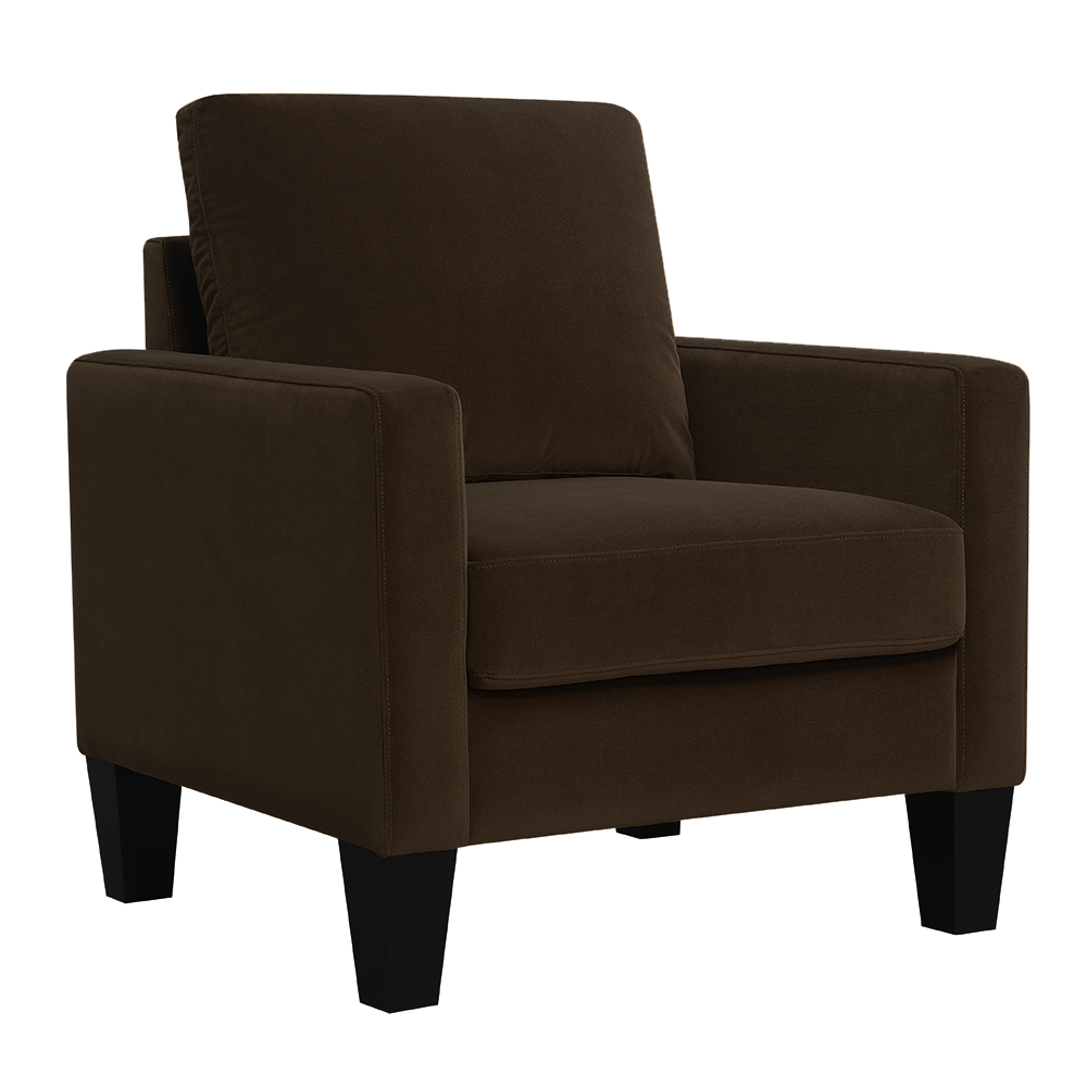 Ally Polyester Mid-Century Modern Armchair, Brown