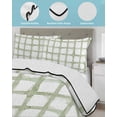 thumbnail image 3 of Full Size Quilt Bedding Set, Sage Green Buffalo Plaid Reversible Summer Quilt 3 Pieces, Farmhouse Check Stripes Geometric Lightweight Bedspreads Coverlets with 2 Pillow Shams for All Seasons, 3 of 5
