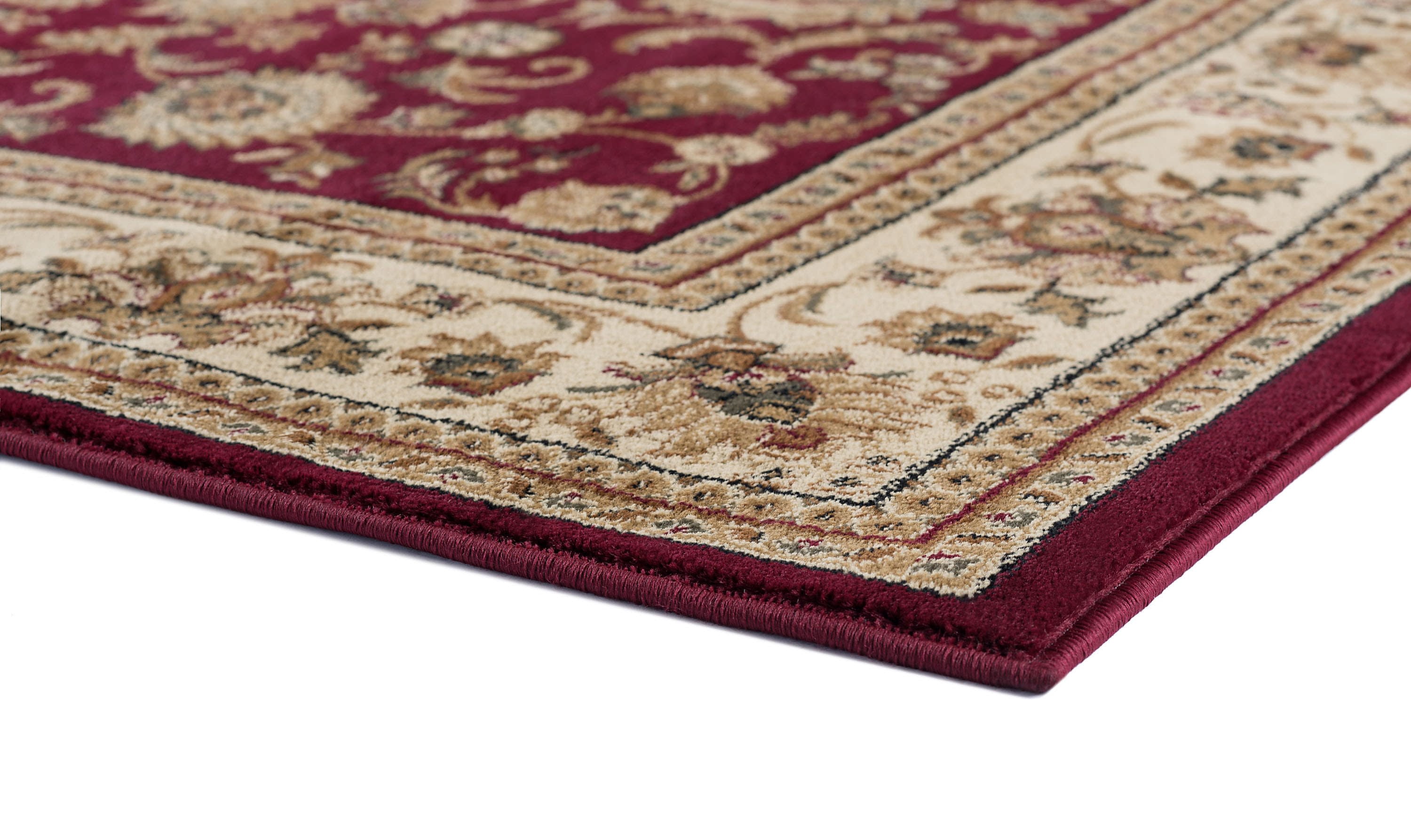 Sensation Transitional 9' x 12' Red and Beige Polypropylene Indoor Area Rug