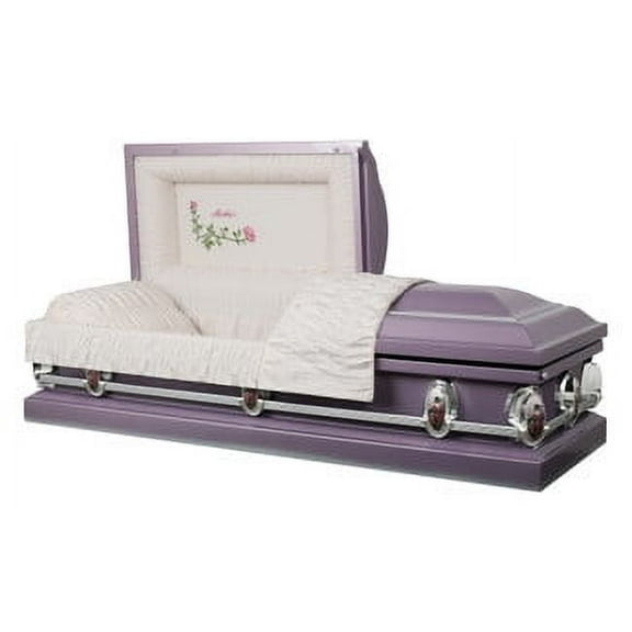 Overnight Caskets Heavenly Mother Pink Steel 79 x 23.5 Funeral Casket, Rectangular