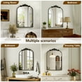 thumbnail image 3 of Easy4Home 26"x40" Arched Baroque Style Bathroom Mirror Vintage Decorative Wall Mirror, Black, 3 of 7