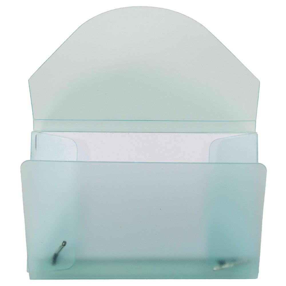 JAM Plastic Business Card Holder Case, 1/Pack, Green Frosted