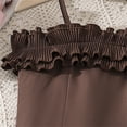 thumbnail image 4 of LIIPEE Girls Dresses Elegant Summer Solid Color Fashionable Suspender Dress High Waist Maxi Dress Kids Comfortable Breathable Soft Cute Daily Flowy Dresses,Coffee,11-12 Years, 4 of 6