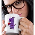 thumbnail image 2 of 3dRose, Cute Funny Rhino Drinking Red Wine Cartoon, 15oz Mug, 2 of 7