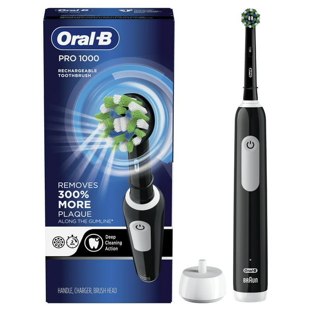 profile black Attachment Oral-B 1000 CrossAction Electric Toothbrush, Black, Powered by Braun -  Walmart.com