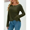 thumbnail image 3 of Long Sleeve Women's Casual Tulle Top Blouse Lightweight Knit Pullover Sweater, 3 of 6