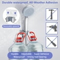 thumbnail image 3 of LIZEVINC Shower Head Holder 2 Pack, No Drill Adhesive Mount with Dual Hooks, Adjustable Angle Wall Bracket for Bathroom, RV & Rental, 3 of 9