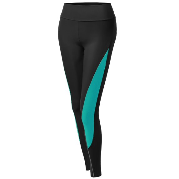 FashionOutfit Women's Side Panel Color Contrast Cycling Legging Pants