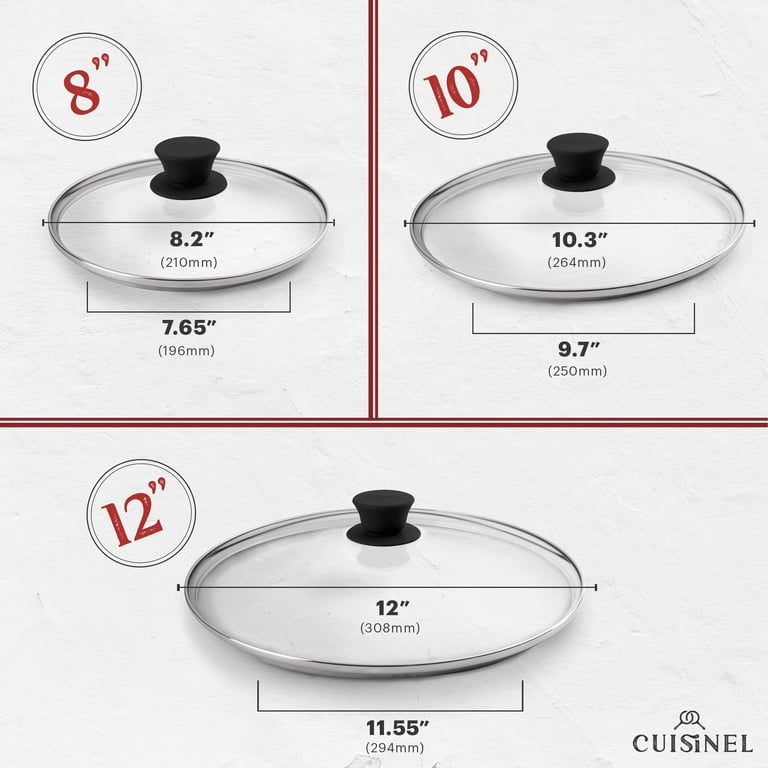 Glass Lid - 10-inch/25.4-cm/264mm - Compatible with Lodge - Fully  Assembled Tempered Replacement Cover - Oven Safe for Skillet Pots Pans -  Universal